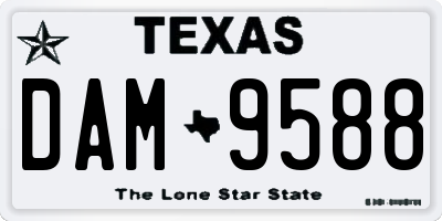 TX license plate DAM9588