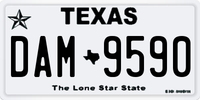 TX license plate DAM9590