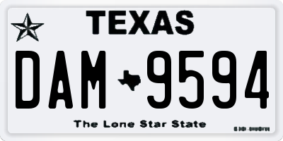 TX license plate DAM9594
