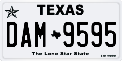 TX license plate DAM9595