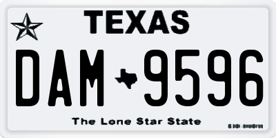 TX license plate DAM9596