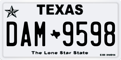 TX license plate DAM9598