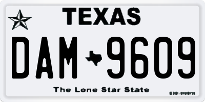 TX license plate DAM9609