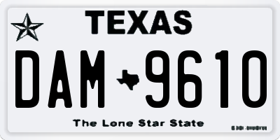TX license plate DAM9610