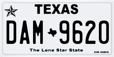 TX license plate DAM9620