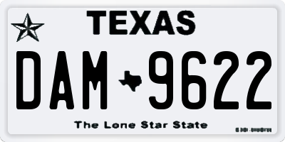 TX license plate DAM9622