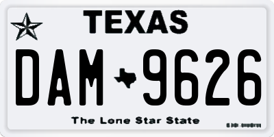 TX license plate DAM9626