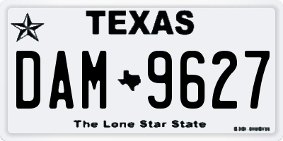 TX license plate DAM9627