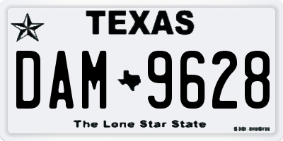 TX license plate DAM9628