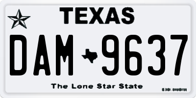 TX license plate DAM9637