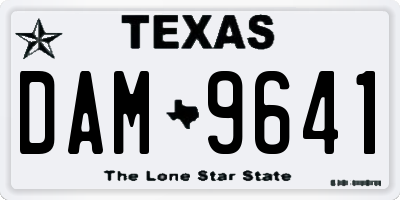TX license plate DAM9641
