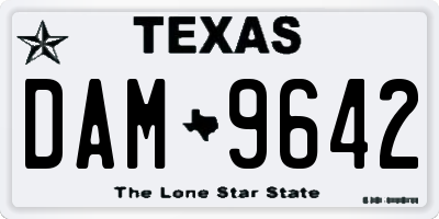 TX license plate DAM9642