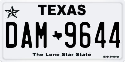 TX license plate DAM9644