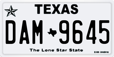 TX license plate DAM9645