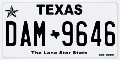 TX license plate DAM9646