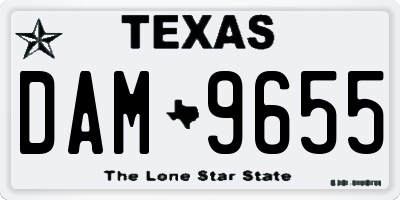 TX license plate DAM9655