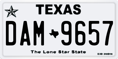 TX license plate DAM9657