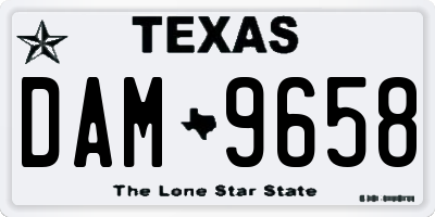 TX license plate DAM9658