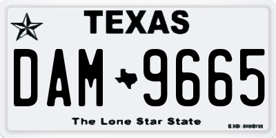 TX license plate DAM9665
