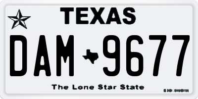 TX license plate DAM9677