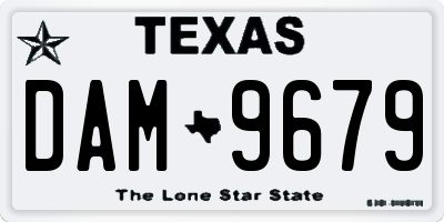 TX license plate DAM9679