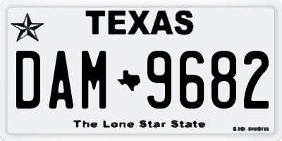 TX license plate DAM9682