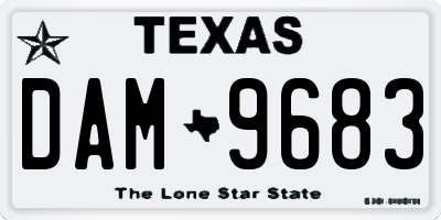 TX license plate DAM9683
