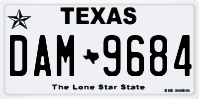 TX license plate DAM9684