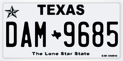 TX license plate DAM9685