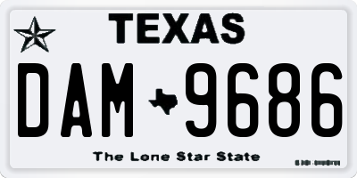 TX license plate DAM9686