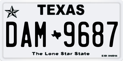 TX license plate DAM9687