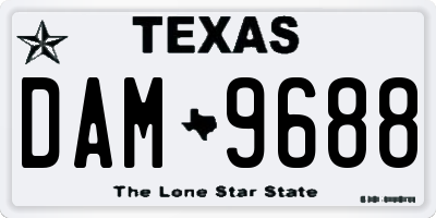 TX license plate DAM9688