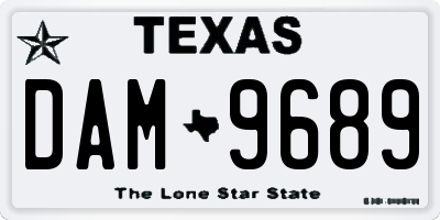 TX license plate DAM9689