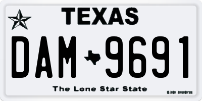 TX license plate DAM9691