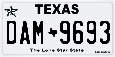 TX license plate DAM9693