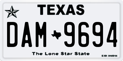 TX license plate DAM9694