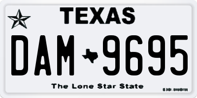TX license plate DAM9695