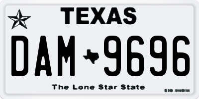 TX license plate DAM9696