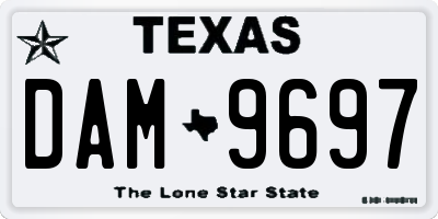 TX license plate DAM9697