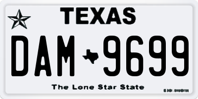 TX license plate DAM9699