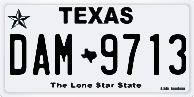 TX license plate DAM9713