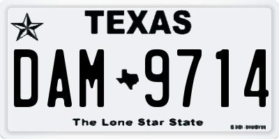 TX license plate DAM9714