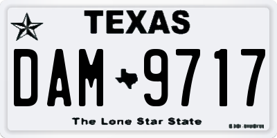 TX license plate DAM9717