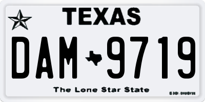 TX license plate DAM9719