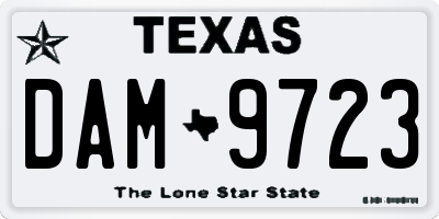TX license plate DAM9723