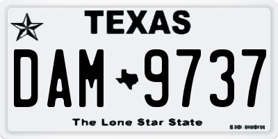 TX license plate DAM9737