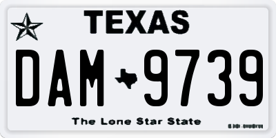 TX license plate DAM9739