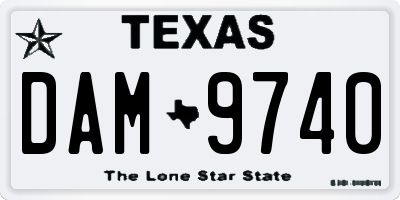 TX license plate DAM9740