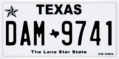 TX license plate DAM9741