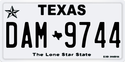 TX license plate DAM9744